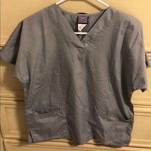Cherokee Workwear 3-pocket light gray scrub top